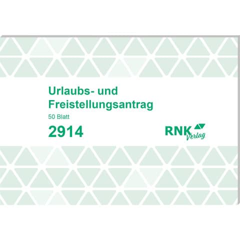 Urlaubs- und Freistellungsantrag, A6 quer, 50 Blatt RNK 2914