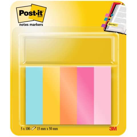 Haftstreifen Page Marker Beachside Collection, 15x50mm, 5x50 Blatt, sortiert POST-IT 670-5-BEA