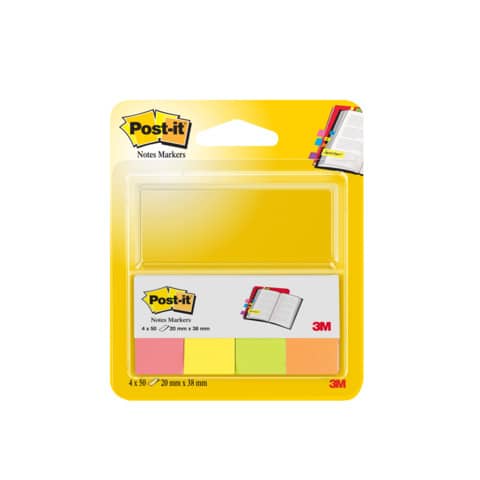 PageMarker Neonfarben, 20x38mm, 4x50 Blatt POST-IT 670-4B