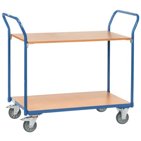 Tischwagen bis 200 kg, mit 2 Böden aus Holz 850 x 500 mm FETRA 1600