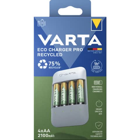 Ladegerät Eco Charger Pro Recycled 4x56816 grau VARTA 57683 101 121