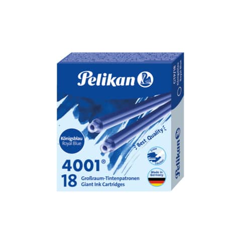 Großraum-Tintenpatronen 4001® GTP/18, 18 Stück, königsblau PELIKAN 300004064