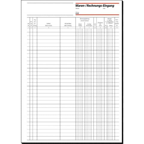 Waren-Eingangsbuch, A4, 50 Blatt SIGEL WG415