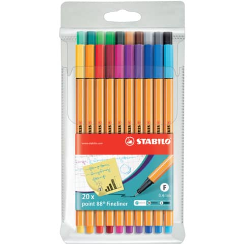 Fineliner point 88® Etui, mit 20 Stiften STABILO 8820