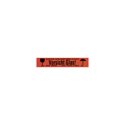 Warnband Achtung Glas, 50mmx66m, rot/schwarz WIHEDÜ 400.086