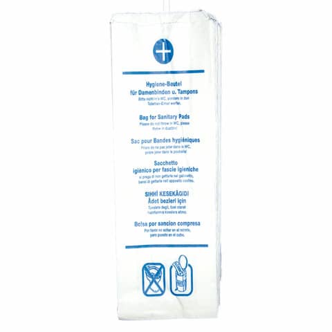 Hygienebeutel Papier 10x100 Stück, 29 x 12 cm, weiss hygostar 347040010