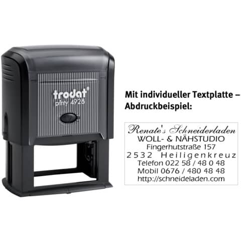 Printy mit Stempelplatte, 9 Zeilen
 TRODAT 4928P