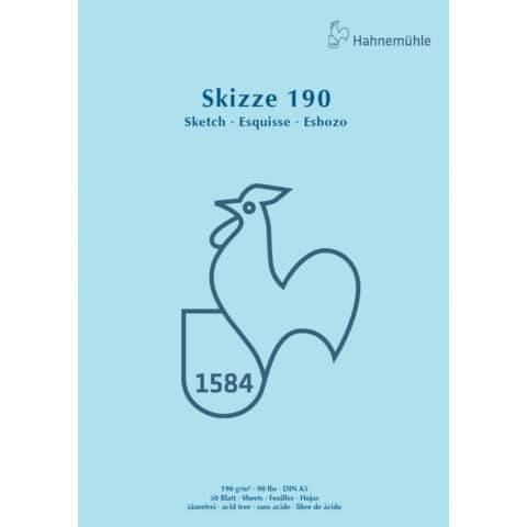 Skizzenblock, A5, 190g/m², 50 Blatt HAHNEMÜHLE 60127430