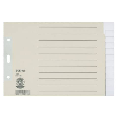 Papierregister Blanko, A5 quer, Papier, 12 Blatt, grau LEITZ 1226-00-85