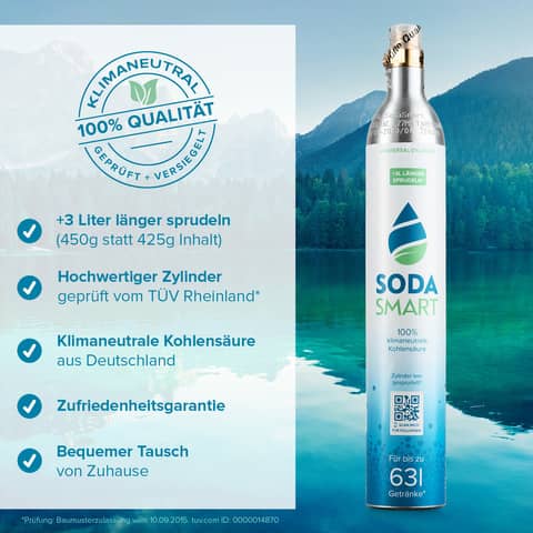 Starter-Set CO² Zylinder Kohlensäure    Füllung 450g SodaSmart K