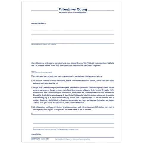 Mappe Meine Patientenverfügung, A4, dunkelblau RNK 2896