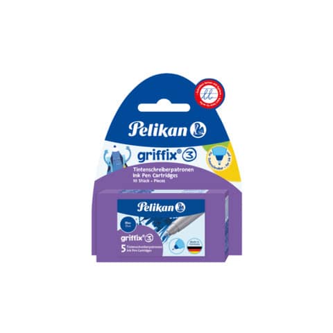 Patrone TS Griffix, T1R, mittel, blau, Blister mit 2 Etuis a 5 Patronen PELIKAN 100401709