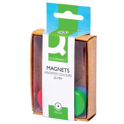 Magnet, Ø24mm, 4 Stück, sortiert Q-CONNECT KF02041