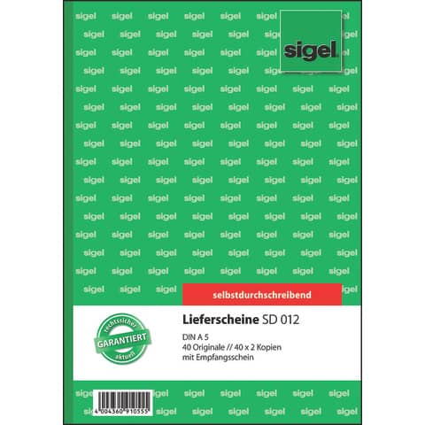 Lieferschein, A5, selbstdurchschreibend, 3x40 Blatt SIGEL SD012