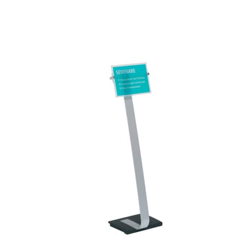 Bodenständer Crystal Sign Stand, A4, metallic-silber DURABLE 4818 23