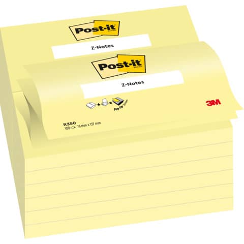 Haftnotizblock Z-Notes, 127 x 76 mm, gelb, 12 x 100 Blatt POST-IT R350 CY