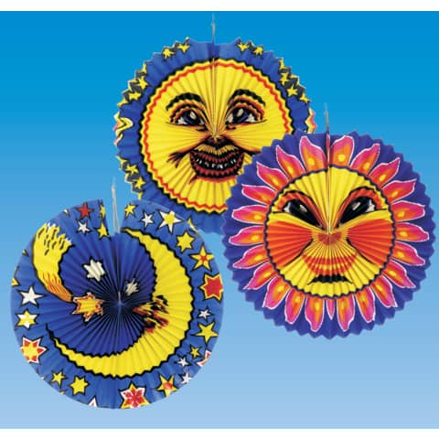 Lampion Mond, Ø30-42cm, einzeln verpackt, sortiert  1416