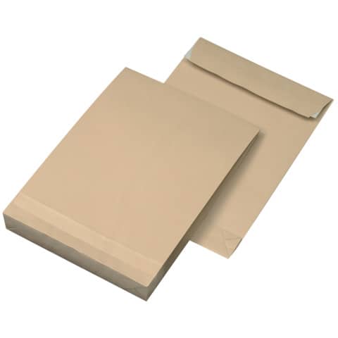 Versandtasche mit Falte 40mm, B4, 130g/m², Haftklebend, 250 Stück, braun MAILMEDIA 30007367