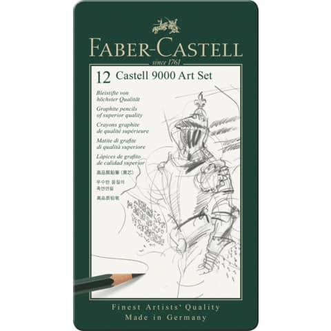 Bleistift Design Set Castell® 9000, 8B-2H, 12 Stück FABER CASTELL 119065