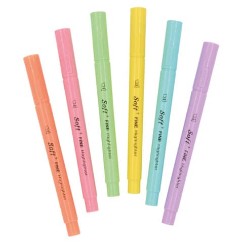 Textmarker Soft+Fine Pastell, 6 Stück, farbig sortiert WEDO 252 310699