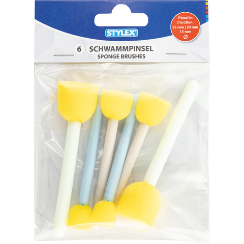 Schwammpinsel 6er Set, 3 Größen STYLEX 35010