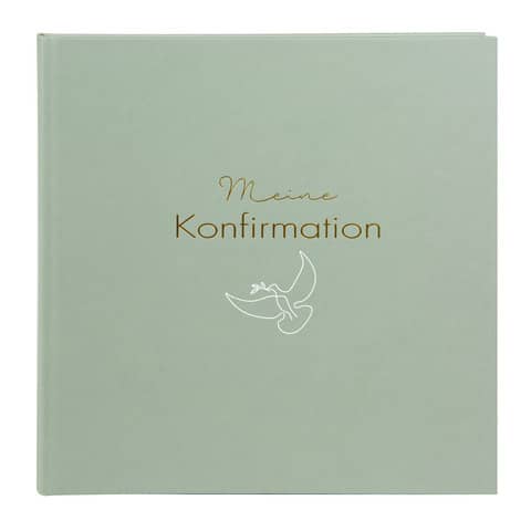 Konfirmationsalbum Friedenstaube, 25 x 25 cm, eukalyptus GOLDBUCH 03 046