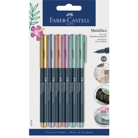 Faserschreiber Metallics, 6 Stück, sortiert FABER CASTELL 160706