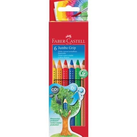 Farbstiftetui Jumbo Grip lang, 6 Stück FABER CASTELL 110906