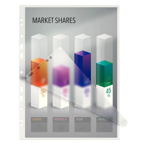 Folientasche, A4 mit Lochung, 125mic, 100 Stück LEITZ 33878