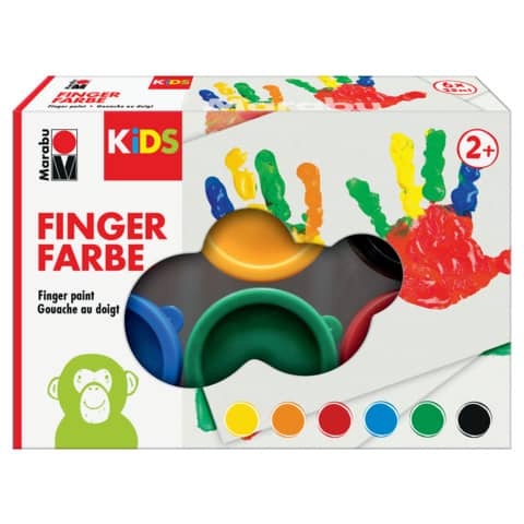 Fingerfarbe Kids 6 Stück sortiert   35ml MARABU 0303000050800