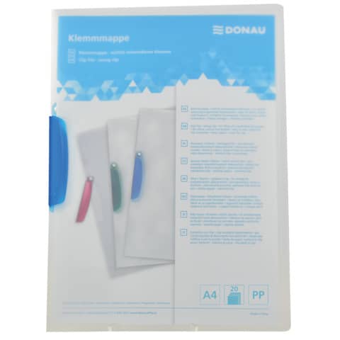 Clip-Mappe, A4, 40 Blatt, PP, blau DONAU 8557190-10