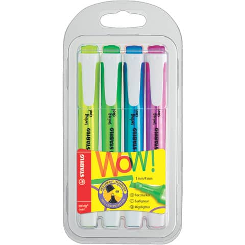 Textmarker swing® cool Etui, 4 Stifte, sortiert STABILO 275/4