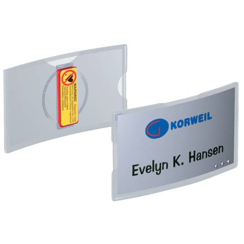 Namensschild konvex mit Magnet, transparentes Acryl, 75 x 40 mm, 25 Stück DURABLE 8123 19