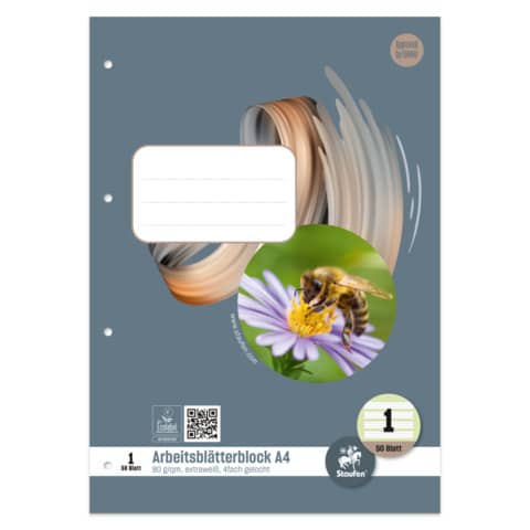 Arbeitsblock 1.Klasse, A4, 80g/m², 50 Blatt, Lin.1, liniert STAUFEN STYLE 040450001