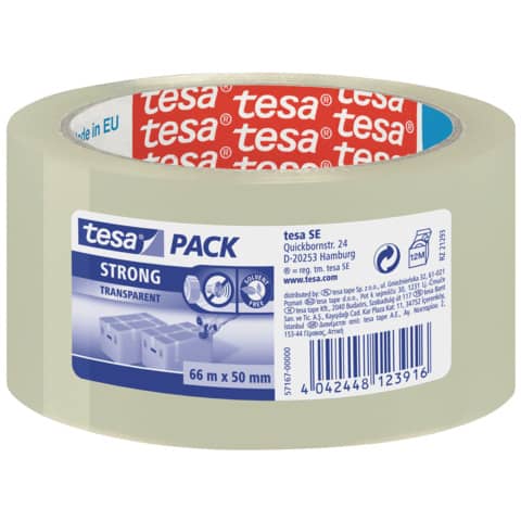 Packband Strong, PPL, 66 m x 50 mm, transparent TESA 57167-00000-05