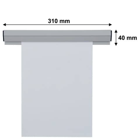 Papierklemmschiene, Kunststoff, 310 x 40 mm, grau FRANKEN PKS31