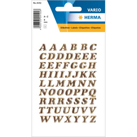 Buchstabenetikett A-Z, 61 Stück, gold HERMA 4192