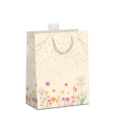 Geschenktragtasche Blümchen, 32x26x12cm, Zuckerrohrpapier SKORPION 7549-2104-L