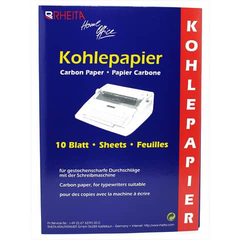 Kohlepapier, A4, 10 Blatt, schwarz RHEITA 8172-10