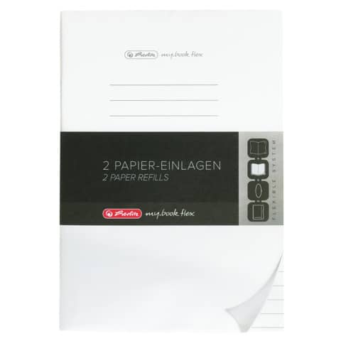 Ersatzeinlage 80Blt A4 liniert mit Rand innen/außen weiß    Refill flex A4 2x40 Blatt liniert HERLITZ 300006070