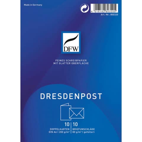 Briefpapier Karte Dresden Post, A6, 10/10 DFW 800320