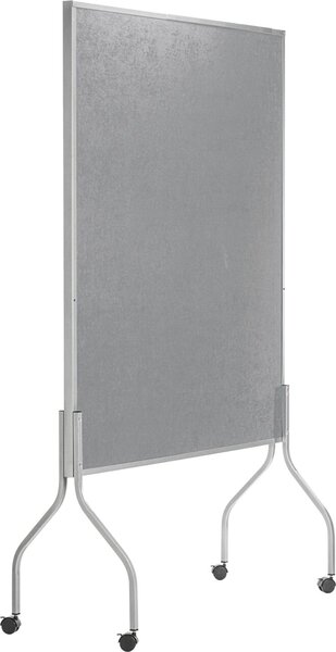 Trennwand, mobil, feststellbare Rollen, 49 x 196 x 122 cm, grau