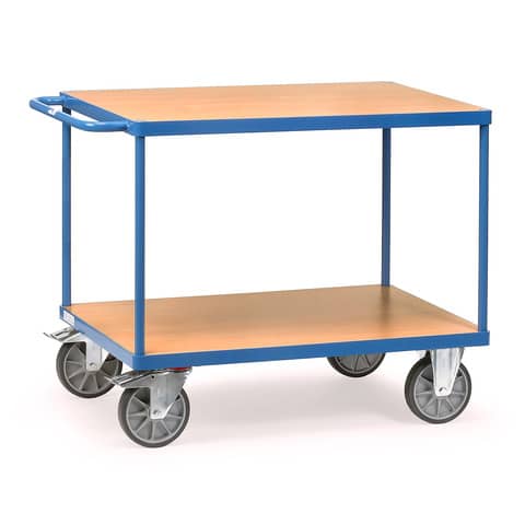 Tischwagen bis 500 kg, mit 2 Böden aus Holz 1200 x 800 mm FETRA 2403