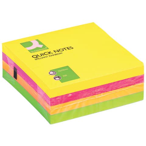 Haftnotizblock, 320 Blatt, 76x76mm, neon Q-CONNECT KF01348