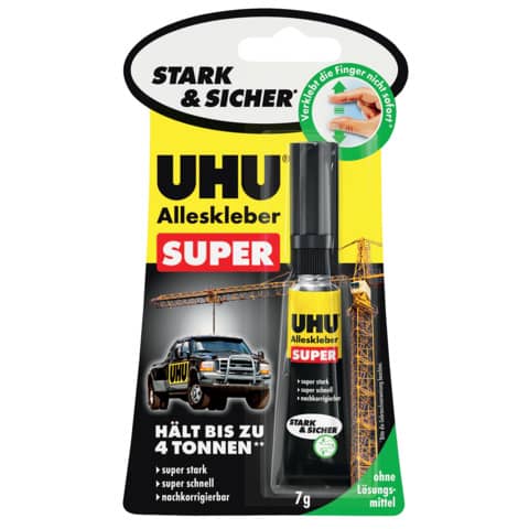 Alleskleber SUPER Stark&Sicher, Tube mit 7g, Infokarte UHU 46960