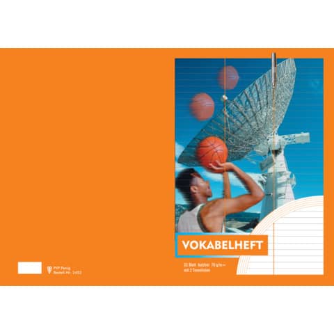 Vokabelheft, A4, 32 Blatt, 2 Trennlinien PVP 2452