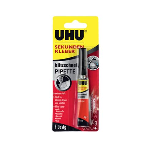 Sekundenkleber blitzschnell PIPETTE, Pipette mit 10 g UHU 48795