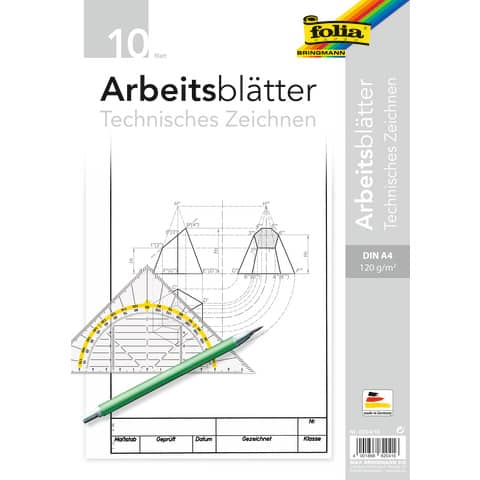 Zeichenpapier, A4, 120g/m², 10 Blatt FOLIA 8204/10