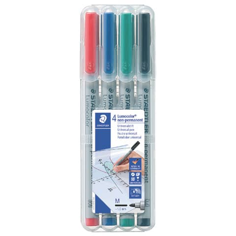 Folienstift Lumocolor® non-permanent, ca. 1.0 mm, STAEDTLER Box mit 4 Farben STAEDTLER 315 WP4