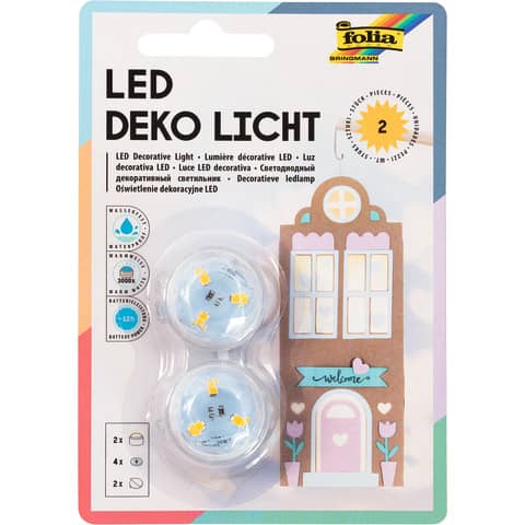 Teelicht LED inklusive 4 Batterien, 2 Stück FOLIA 982